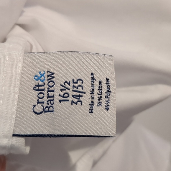Croft & Barrow White Easy Care Dress Shirt 16 1/2 34/35 - Picture 3 of 4